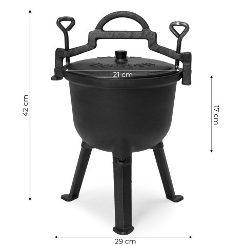 Kociołek żeliwny stojący 5L garnek myśliwski ognisko grill MultiGarden Kociołek żeliwny stojący 5L garnek myśliwski ognisko grill MultiGarden