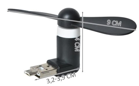 Wentylator micro USB czarny Wentylator micro USB czarny