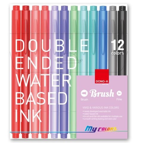 DONG-A PISAKI DWUSTRONNE MY COLOR 2 Z PĘDZELKIEM 12 KOLORÓW (8,00 proc.) DONG-A PISAKI DWUSTRONNE MY COLOR 2 Z PĘDZELKIEM 12 KOLORÓW (8,00 proc.)