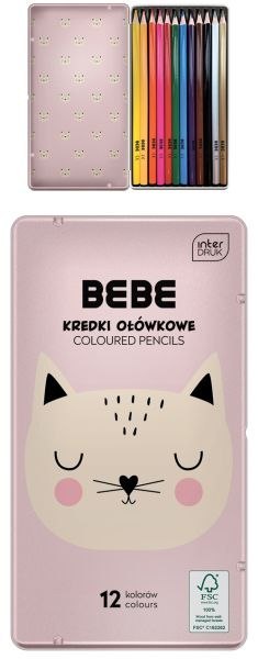 Kredki ołówkowe INTERDRUK BB Kids metalowe pudełko Girl 12 kolorów FSC Kredki ołówkowe INTERDRUK BB Kids metalowe pudełko Girl 12 kolorów FSC