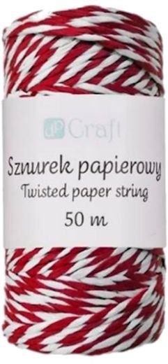 SZNUREK PAPIEROWY SKRĘCANY, CZERWONO-BIAŁY, 50 M SZNUREK PAPIEROWY SKRĘCANY, CZERWONO-BIAŁY, 50 M
