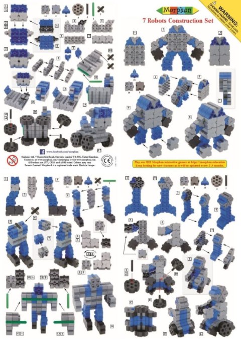 Morphun 7 Robotów 80 el. - Klocki konstrukcyjne Morphun 7 Robotów 80 el. - Klocki konstrukcyjne
