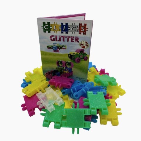 Klocki Clics Wiaderko 8w1 Glitter brokatowe 175 el. 4+