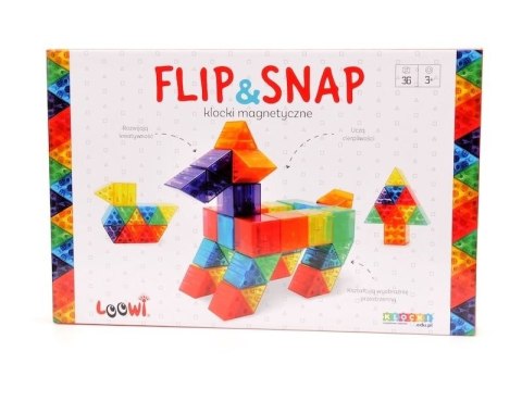 Klocki magnetyczne Flip and Snap 36 elementów - Loowi 3+