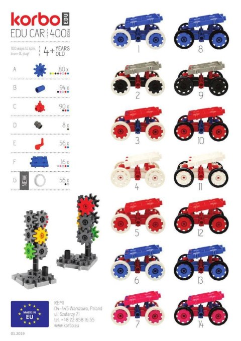 Klocki konstrukcyjne Korbo EDU Car 400 el. Klocki konstrukcyjne Korbo EDU Car 400 el.