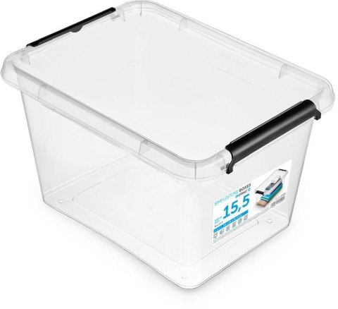 Pojemnik Simple Box 15,5 l przezroczysty z pokrywą - Orplast