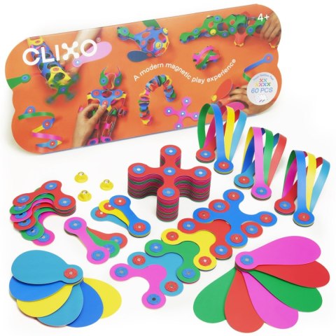 Klocki magnetyczne Clixo Super Rainbow 60 elementów - 4+