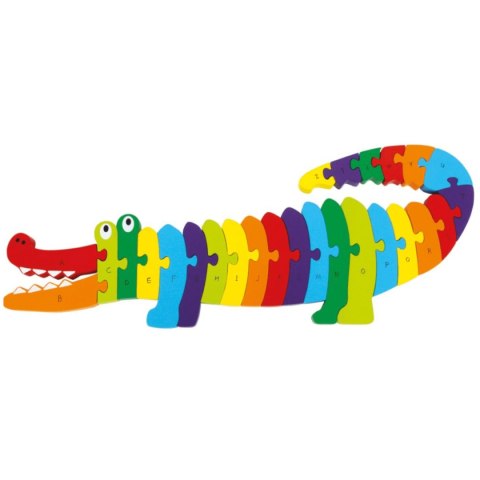 Puzzle krokodyl ABC drewniana układanka 26 el. - Small Foot 3+