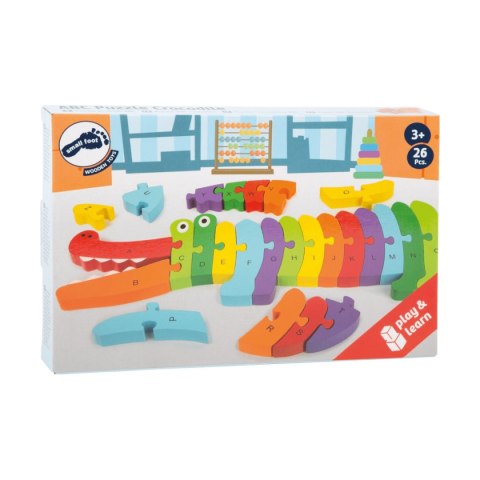Puzzle krokodyl ABC drewniana układanka 26 el. - Small Foot 3+