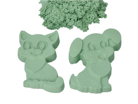 Zestaw - piasek kinetyczny ColorSand 2kg miętowy + foremki i łopatka