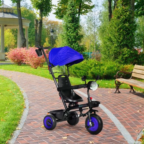 Rowerek trójkołowy dla dzieci spacerówka 3w1 obracane siedzisko daszek niebieski ECOTOYS Rowerek trójkołowy dla dzieci spacerówka 3w1 obracane siedzisko daszek niebieski ECOTOYS