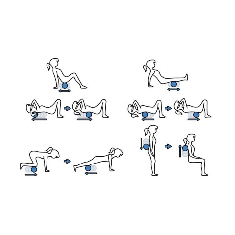 Podwójna piłka do masażu i fitness NS-966 czarno-niebieska Podwójna piłka do masażu i fitness NS-966 czarno-niebieska