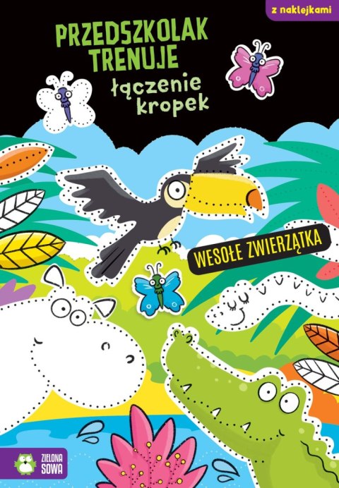 Przedszkolak trenuje łączenie kropek. Wesołe zwierzątka Przedszkolak trenuje łączenie kropek. Wesołe zwierzątka
