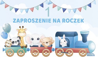 Kartki zaproszenia Pol-Mak Z 60087 Roczek dziecięce - chłopiec a10 Kartki zaproszenia Pol-Mak Z 60087 Roczek dziecięce - chłopiec a10