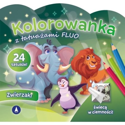Kolorowanka SKRZAT z tatuażami FLUO Zwierzaki Kolorowanka SKRZAT z tatuażami FLUO Zwierzaki
