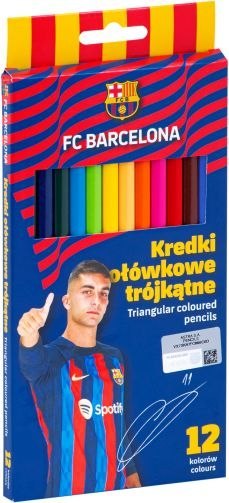 Kredki ołówkowe trójkątne FC BARCELONA - 12 kolorów