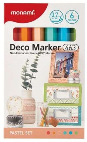 Marker Dekoracyjny Deco Marker 463 - zestaw 6 kolorów pastelowych końcówka XF Marker Dekoracyjny Deco Marker 463 - zestaw 6 kolorów pastelowych końcówka XF
