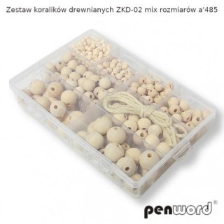 ZESTAW KORALIKÓW DREWNIANYCH ZKD-02 MIX ROZMIARÓW a485