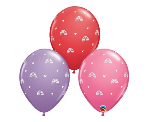 Balon z nadrukiem Boho Rainbows&Hearts 28cm 25szt Balon z nadrukiem Boho Rainbows&Hearts 28cm 25szt