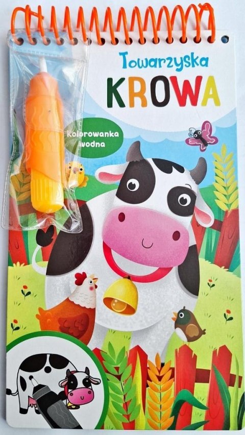 Towarzyska krowa. Kolorowanka wodna Towarzyska krowa. Kolorowanka wodna