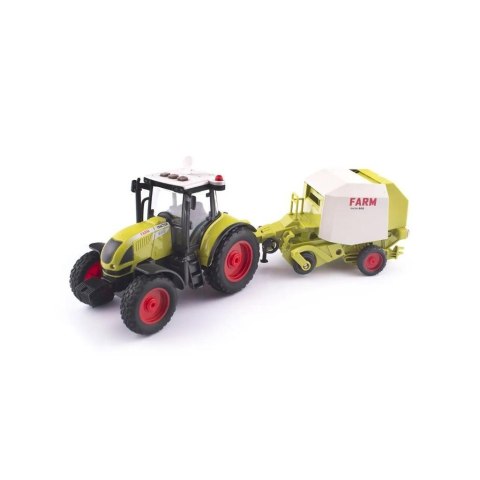 Traktor z przyczepą, belownica siania, ciągnik Traktor z przyczepą, belownica siania, ciągnik
