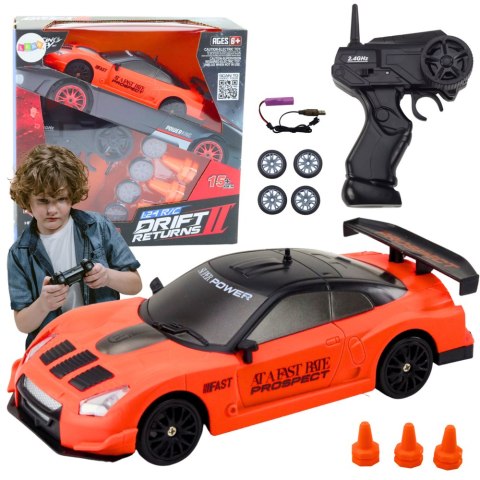 Autko Sportowe Zdalnie Sterowane R/C 1:24 Pomarańczowe Wymienne Koła Autko Sportowe Zdalnie Sterowane R/C 1:24 Pomarańczowe Wymienne Koła