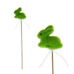 Flokowany zajączek na piku zielony Flokowany zajączek na piku zielony