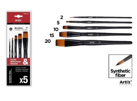 Pędzle syntetyczne 5szt Pędzle syntetyczne 5szt