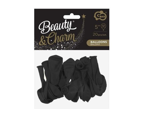 Balony Beauty&Charm pastelowe czarne 13cm 20szt Balony Beauty&Charm pastelowe czarne 13cm 20szt
