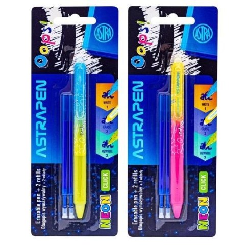 Długopis wymazywalny 0,5mm + 2 wkłady Neon Długopis wymazywalny 0,5mm + 2 wkłady Neon