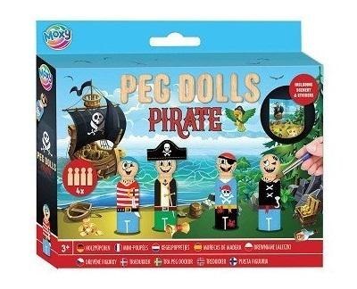 Zestaw drewnianych laleczek do malowania Piraci Zestaw drewnianych laleczek do malowania Piraci