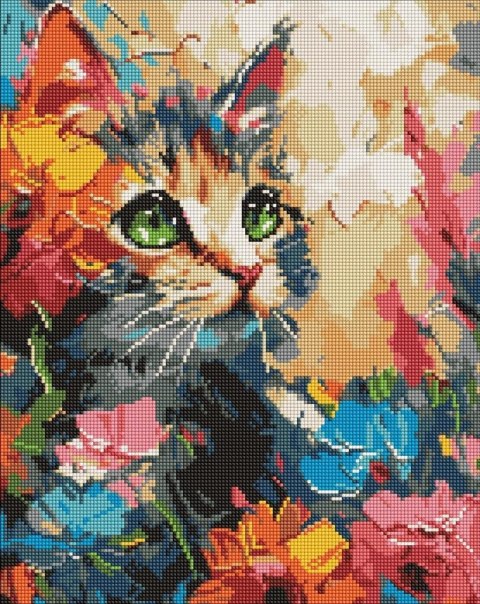 Diamentowa mozaika - Puszysty kot 40x50cm Diamentowa mozaika - Puszysty kot 40x50cm