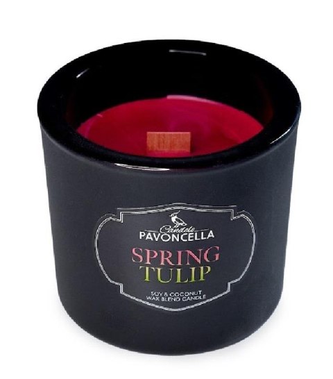 Świeczka sojowa Spring Tulip czarna 170g Świeczka sojowa Spring Tulip czarna 170g