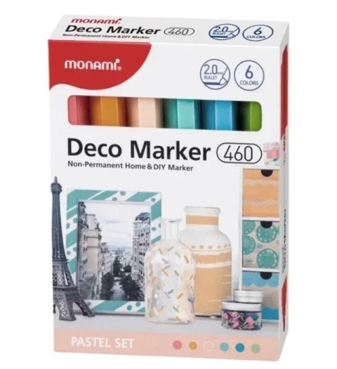 Markery akrylowe Deco Marker 6kol pastel MONAMI Markery akrylowe Deco Marker 6kol pastel MONAMI