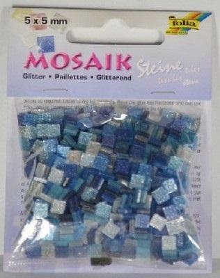 Mozaika kamyczki brokatowe 5x5mm niebieski Mozaika kamyczki brokatowe 5x5mm niebieski