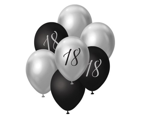 Balony B&C bukiet srebrno-czarny 45cm 7szt Balony B&C bukiet srebrno-czarny 45cm 7szt