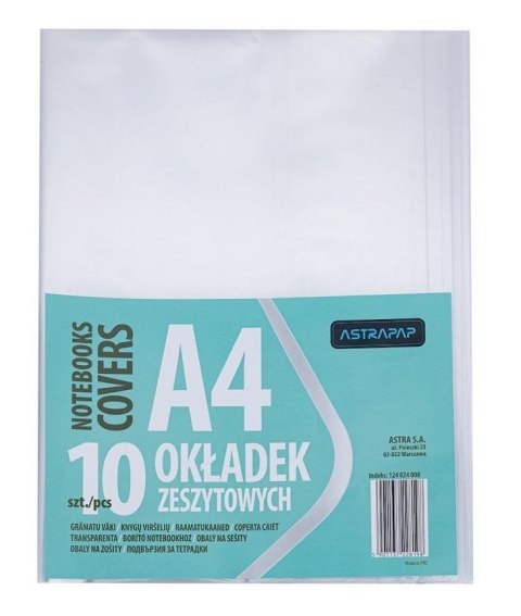 Okładka zeszytowa A4 bezbarwna (10szt) ASTRA Okładka zeszytowa A4 bezbarwna (10szt) ASTRA