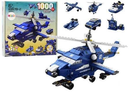Klocki Konstrukcyjne 6w1 Helikopter police 1000el Klocki Konstrukcyjne 6w1 Helikopter police 1000el