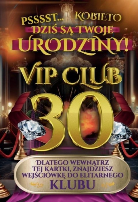 Karnet Urodziny 30 damskie Karnet Urodziny 30 damskie