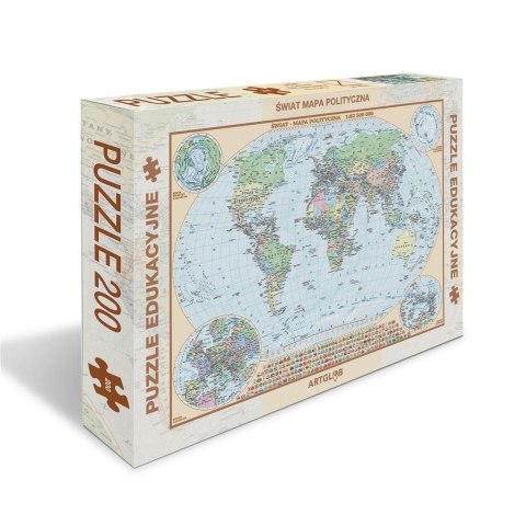 Puzzle 200 - Świat polityczny dla dzieci mapa Puzzle 200 - Świat polityczny dla dzieci mapa