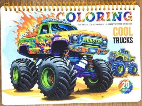 Kolorowanka A5 koło 20 kartek Cool trucks Kolorowanka A5 koło 20 kartek Cool trucks