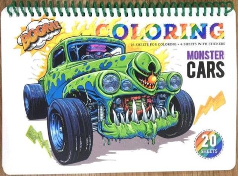 Kolorowanka A5 koło 20 kartek Monster cars Kolorowanka A5 koło 20 kartek Monster cars