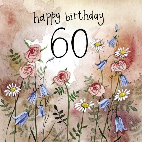 Karnet Urodziny 60 S431 Kwiaty Karnet Urodziny 60 S431 Kwiaty