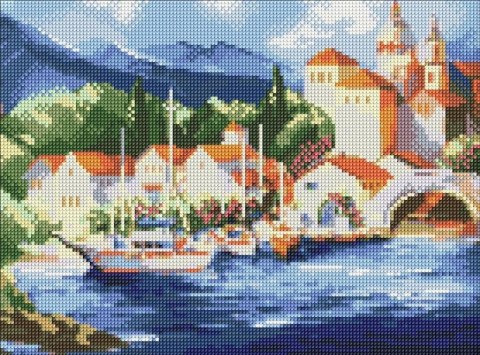 Diamentowa mozaika - U podnóża gór 30x40cm Diamentowa mozaika - U podnóża gór 30x40cm