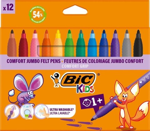 Flamastry Kids Comford Jumbo 12 kolorów BIC Flamastry Kids Comford Jumbo 12 kolorów BIC