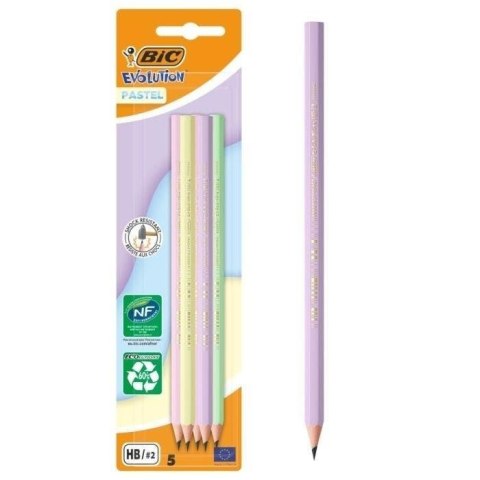 Ołówek Evolution Pastel bez gumki 5szt BIC Ołówek Evolution Pastel bez gumki 5szt BIC