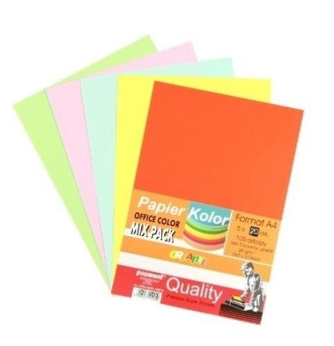 Papier kolorowy A4 pastelowy 5x20arkuszy Papier kolorowy A4 pastelowy 5x20arkuszy