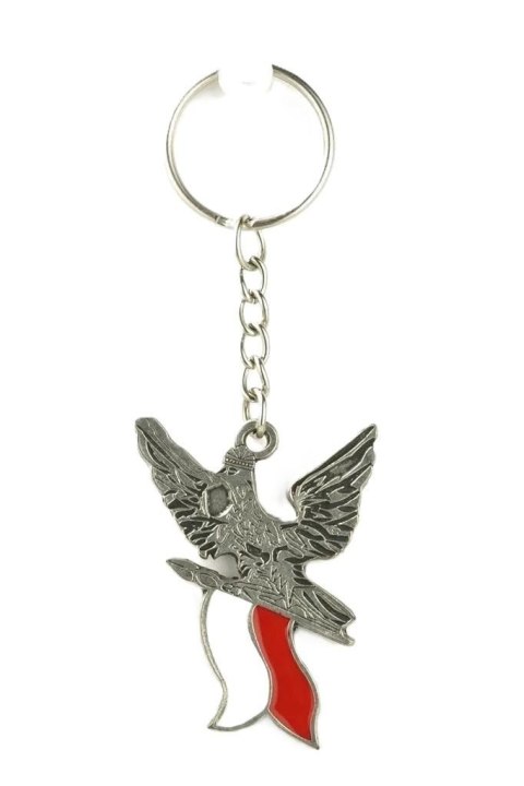 Brelok metalowy Orzeł z flagą Polski ABINO Brelok metalowy Orzeł z flagą Polski ABINO