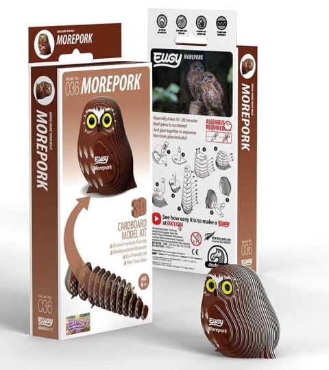 Sowa Ciemnolica Eugy. Eko Układanka 3D Sowa Ciemnolica Eugy. Eko Układanka 3D