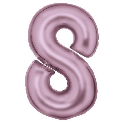 Balon foliowy cyfra 8 satynowa pastelowy róż 86cm Balon foliowy cyfra 8 satynowa pastelowy róż 86cm